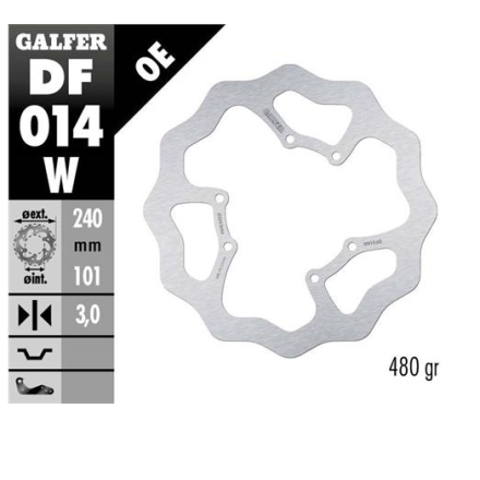 GALFER DISCO FRENO WAVE 220x3.5mm ANTERIORE PER HONDA SH 50 SCOOPY PER YAMAHA WHY / FLIPPER 