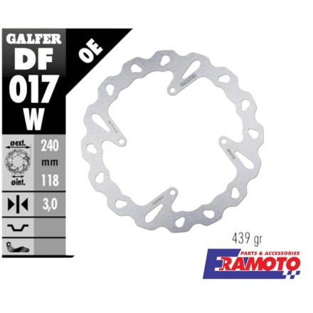 GALFER DISCO FRENO WAVE 240x3mm ANTERIORE PER HONDA CR 125 250 500 XR 600 650 ETC