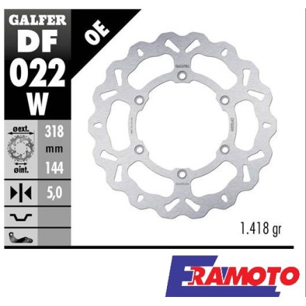 GALFER DISCO FRENO WAVE 318x5mm ANTERIORE PER HONDA NT REVERE / ST 1100 PAN-EUROPEAN