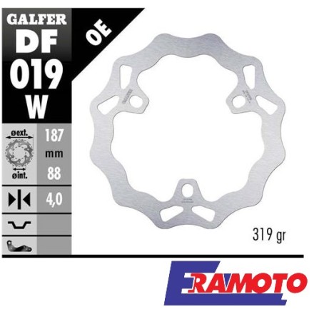 GALFER DISCO FRENO WAVE 187x4mm POSTERIORE PER HONDA NSF 250 / RS 125 cc