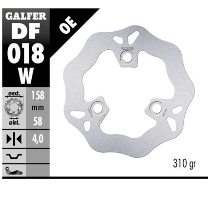 GALFER DISCO FRENO WAVE 158x4mm ANTERIORE PER CAGIVA/HONDA/KYMCO/