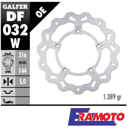 GALFER DISCO FRENO WAVE 316x5mm ANTERIORE PER HONDA VF 750 C Magna 1995 96 97 in poi