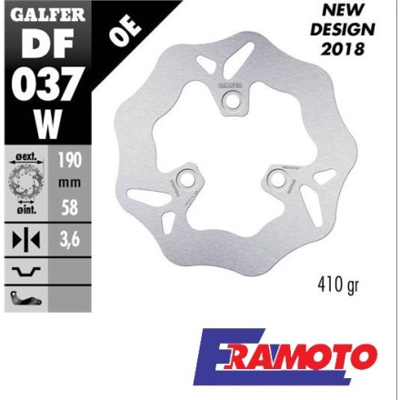 GALFER DISCO FRENO WAVE 190x3.6mm PER APRILIA, PER HONDA, PER MBK, PER YAMAHA, PER SYM