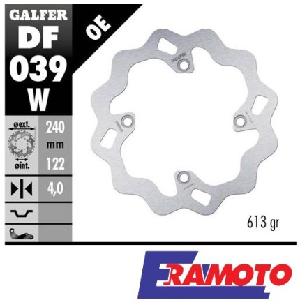 GALFER DISCO FRENO WAVE 240x4mm POSTERIORE PER HONDA CR 125R 250 R (1997-2001) / CRF 450 01-03