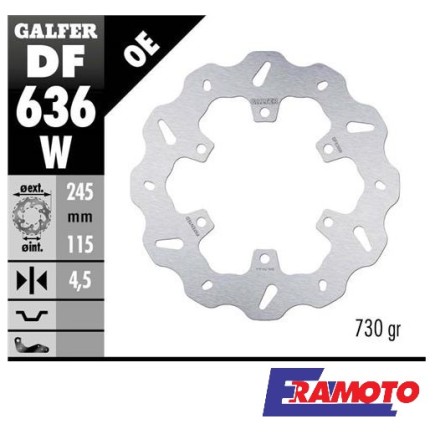 GALFER DISCO FRENO WAVE 245x4.5mm POSTERIORE PER DUCATI 350 Sport, Monster, Panigale, Multistrada, Scrambler
