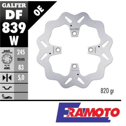 GALFER DISCO FRENO WAVE 245x5mm POSTERIORE PER DUCATI 1199 PANIGALE 1299 monster 1200 panigale v2 mts 1200