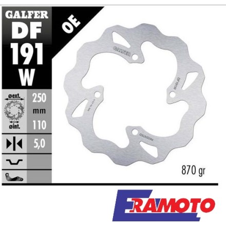 GALFER DISCO FRENO WAVE 250x5 POSTERIORE PER KAWASAKI Z1000 Z-1000 SX / Z 900 2011 in poi
