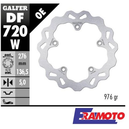 GALFER DISCO FRENO WAVE 276x5mm POSTERIORE PER BMW R 1200 GS LC/ADVENTURE / RT / R1200 R / R1250 RT Sport