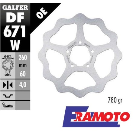 GALFER DISCO FRENO WAVE 260x4mm ANTERIORE PER APRILIA ARRECIFE 400 ATLANTIC 500 SCARABEO 300 SPORCITY PER PIAGGIO MEDLEY 125
