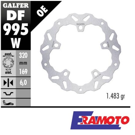 GALFER DISCO FRENO WAVE 320x6mm ANTERIORE PER HARLEY DAVIDSON RH 1250 Sportster  2021-2024