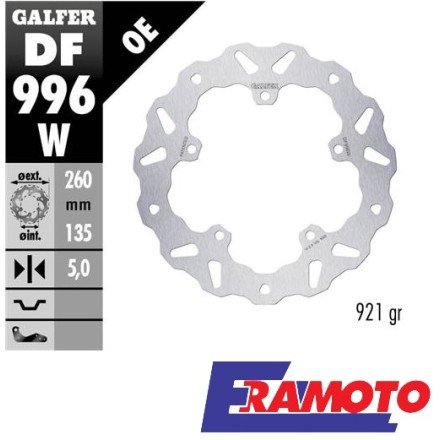 GALFER DISCO FRENO WAVE 260x5mm POSTERIORE PER HARLEY DAVIDSON RH 1250 Sportster