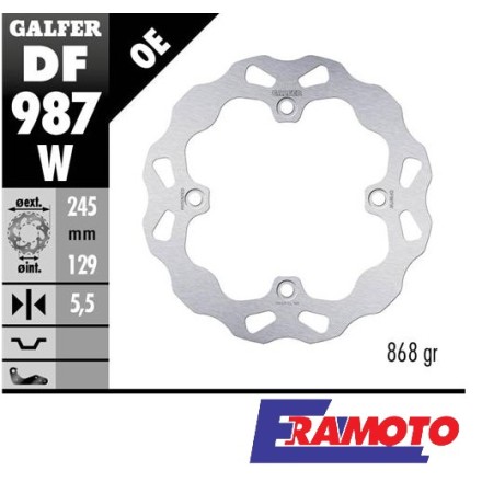 GALFER DISCO FRENO WAVE 245x5.5mm POSTERIORE PER YAMAHA YXE 1000 Wolverine / YXZ