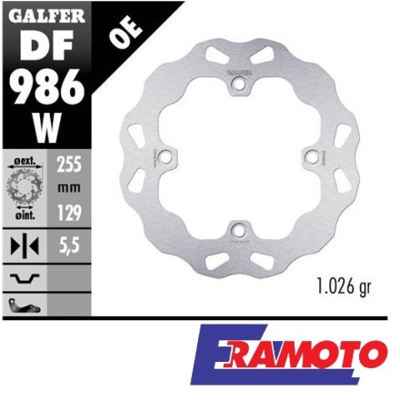 GALFER DISCO FRENO WAVE 255x5.5mm ANTERIORE PER YAMAHA YXE 1000 Wolverine / YXZ