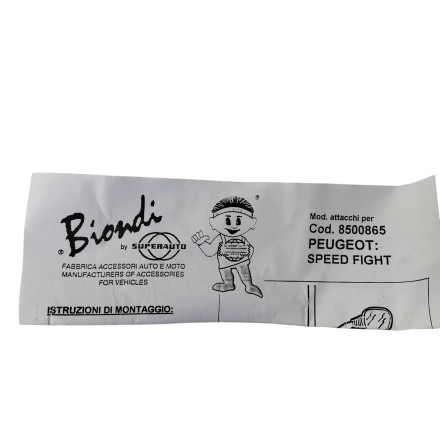 8500865 ORIGINALE PEUGEOT SPEED FIGHT - KIT ATTACCHI STAFFE PARABREZZA MANUBRIO