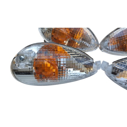 SET 4 FRECCE INDICATORI TRASPARENTI ORIGINALI TRIOM PER PIAGGIO LIBERTY 50 125 150 1997-2003
