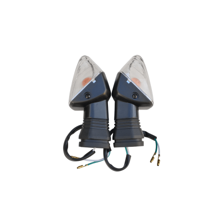 COPPIA FRECCE BIANCHE PER KAWASAKI Z750 Z1000 NINJA ZX10R ZX6R (VEDERE DESCRIZIONE PER COMPATIBILITA E POSIZIONAMENTO)