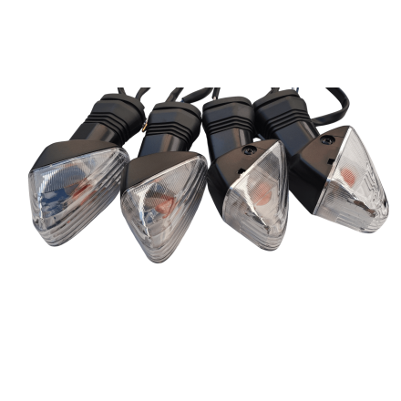 KIT 4 FRECCE INDICATORI TRASPARENTI PER KAWASAKI Versys 650 (2006-2009) / Z750 07-12 / KLE 500