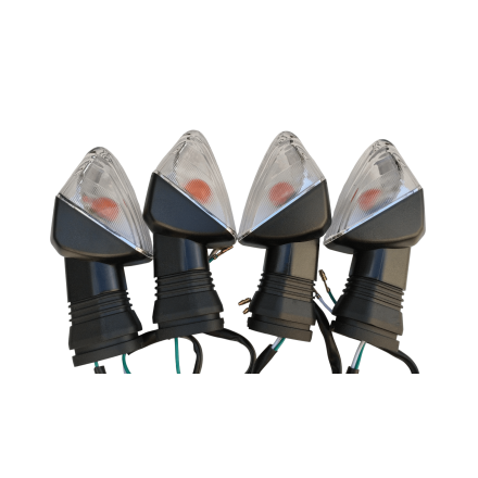 KIT 4 FRECCE INDICATORI TRASPARENTI PER KAWASAKI Versys 650 (2006-2009) / Z750 07-12 / KLE 500