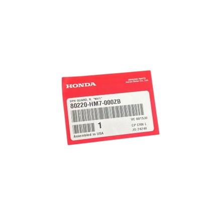 80220-HM7-000ZB PARAFANGO PARASPRUZZI POSTERIORE DESTRO ORIGINALE HONDA TRX 400 450 ("95-04)