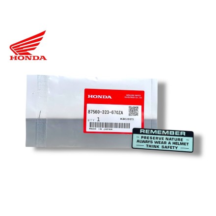 87560-323-670ZA ADESIVO "REMEMBER" VERDE ORIGINALE HONDA CB 350 500 750 CUB 50 