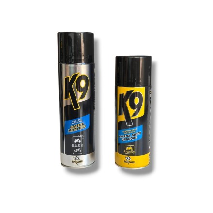 ORIGINALE BARDAHL KIT K9 PULITORE SPRAY + GRASSO + SPAZZOLA CATENA MOTO OFF-ROAD