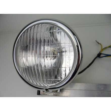 COPPIA FARI FANALI SUPPORTO GRUPPO OTTICO COMPLETO MOTO CUSTOM HARLEY DAVIDSON