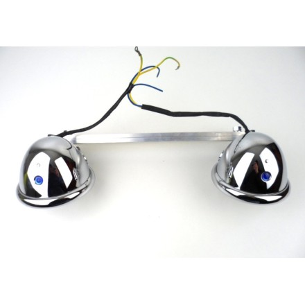 COPPIA FARI FANALI SUPPORTO GRUPPO OTTICO COMPLETO MOTO CUSTOM HARLEY DAVIDSON