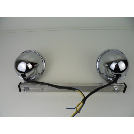 COPPIA FARI FANALI SUPPORTO GRUPPO OTTICO COMPLETO MOTO CUSTOM HARLEY DAVIDSON