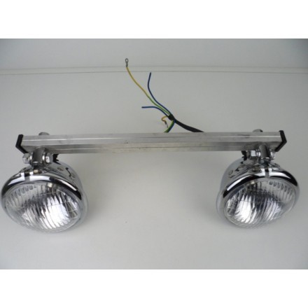 COPPIA FARI FANALI SUPPORTO GRUPPO OTTICO COMPLETO MOTO CUSTOM HARLEY DAVIDSON