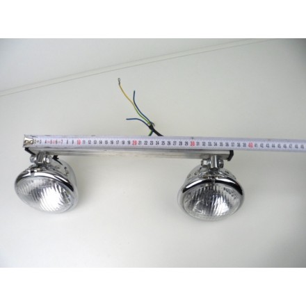 COPPIA FARI FANALI SUPPORTO GRUPPO OTTICO COMPLETO MOTO CUSTOM HARLEY DAVIDSON