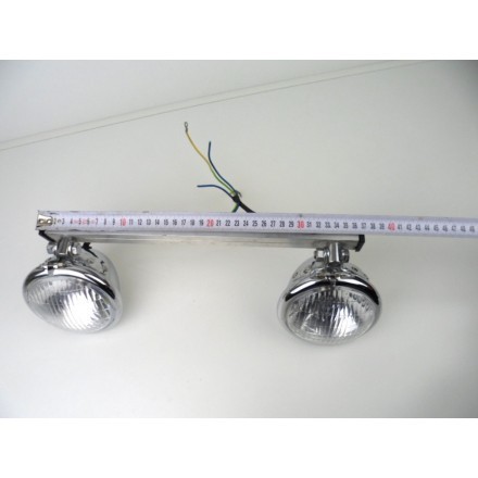 COPPIA FARI FANALI SUPPORTO GRUPPO OTTICO COMPLETO MOTO CUSTOM HARLEY DAVIDSON