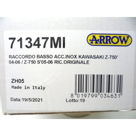ARROW Rif. 71347MI Raccordo basso Acciaio Inox KAWASAKI Z-750 - S 2004/2006