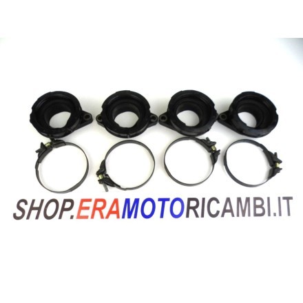KIT x4 COLLETTORI MANICOTTI ASPIRAZIONE MOTORE CON FASCE YAMAHA YZF-R6 2003