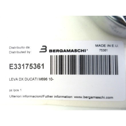 OKYAMI E33175361 LEVA DESTRA POMPA FRENO ANTERIORE DUCATI DUCATI MONSTER 696 10-