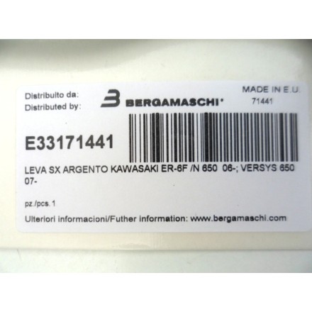 OKYAMI E33171441 LEVA SINISTRA ARGENTO KAWASAKI ER-6F ER-6N 650  VERSYS 2007