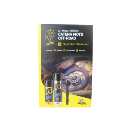 Kit Pulitore Catena ORIGINALE BARDAHL K9 MOTO OFF-ROAD + Lubrificante + Spazzola